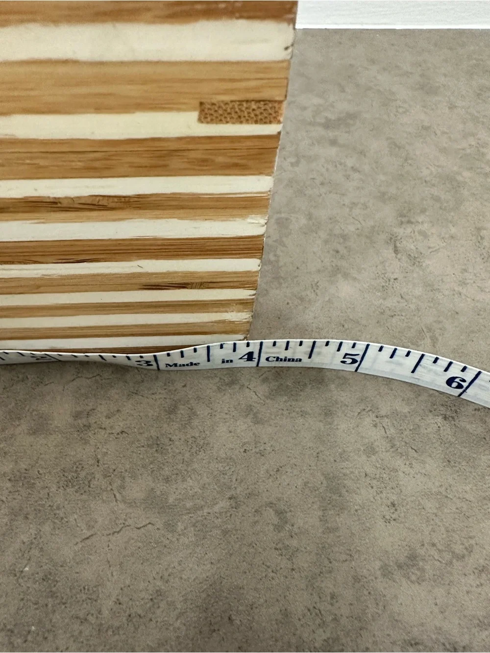 Vintage West Elm Striped Bamboo Wood Square Trinket Box Natural White 4 x 4 4.5”